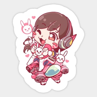 Cute Chibi DVA Fanart Sticker